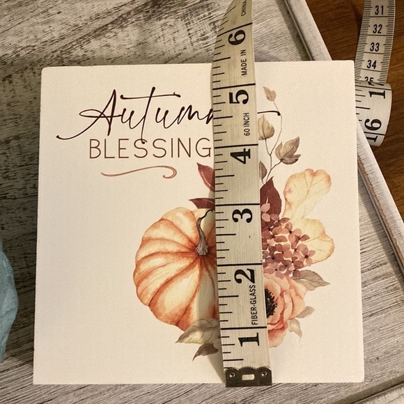 NEW Fall Pumpkin and Autumn Blessings Tabletop WOODEN Sign - Picture 9 of 11